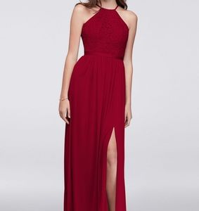 David's Bridal Floor Length Bridesmaid Dress